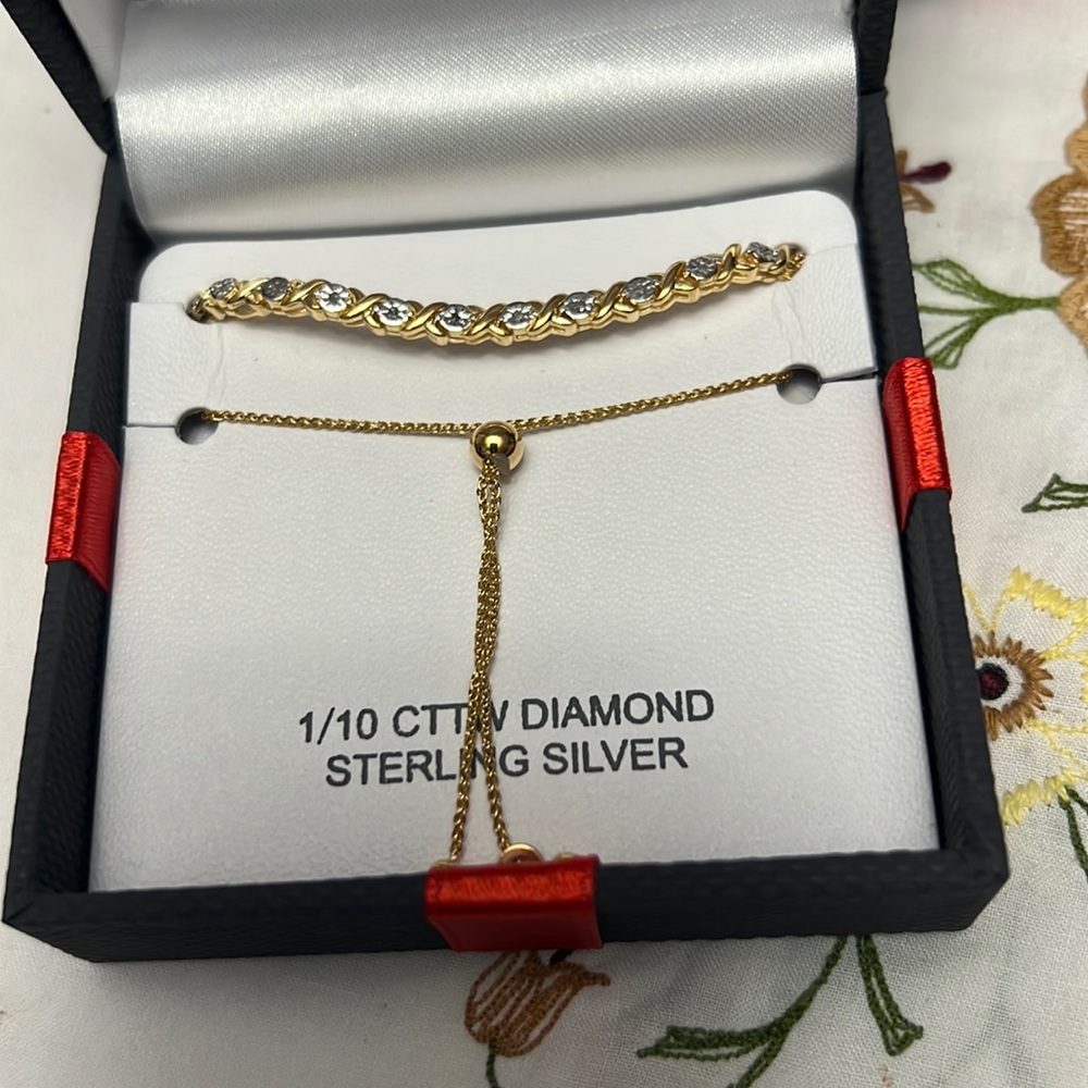 #3 diamond Sterling Silver bracelet